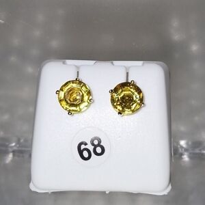 NIB 14kt Gold Over 925 Sterling Silver Stud CZ stone Earrings